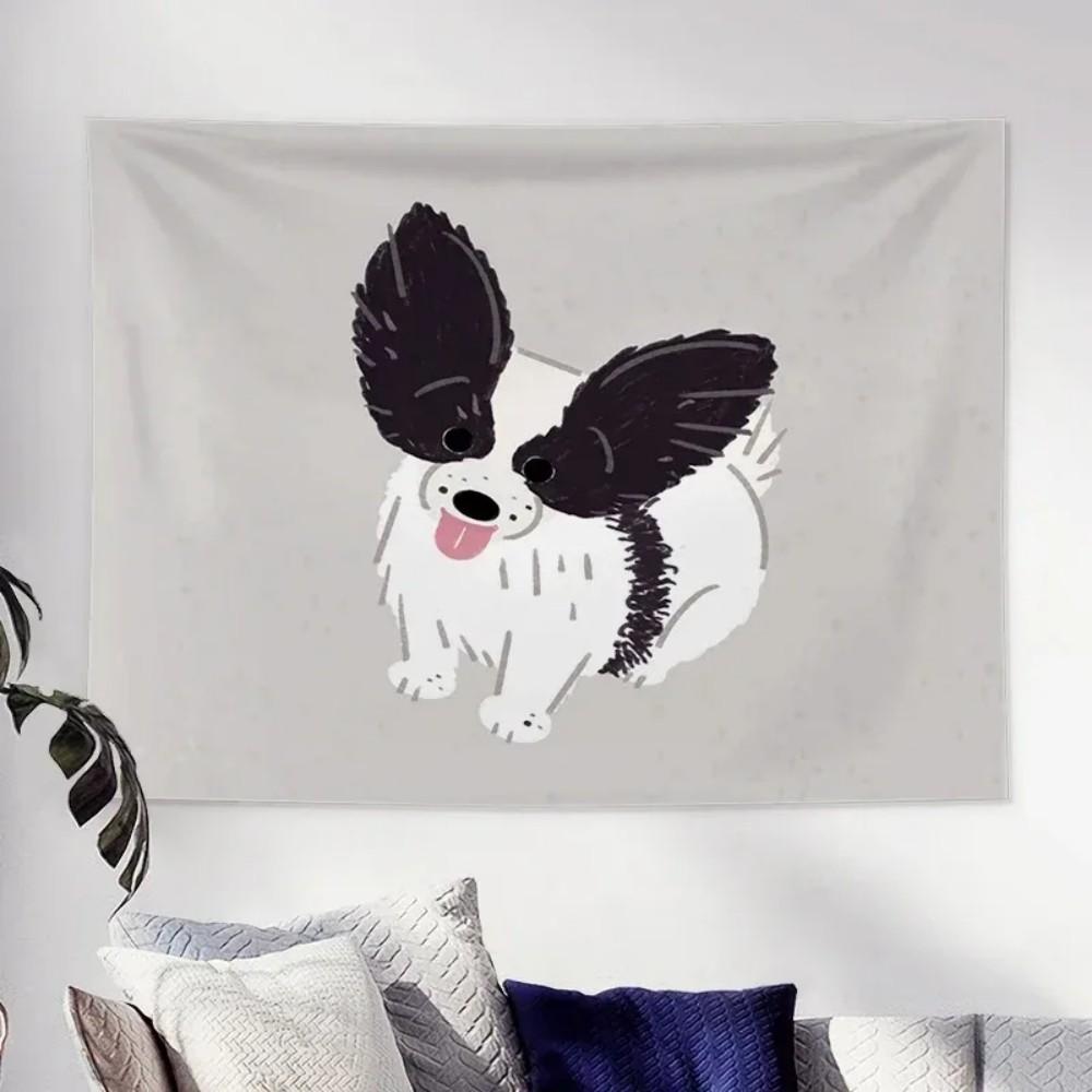 VIKAMA İskandinav Tarzı Karikatür Kedi Duvar Halısı Sevimli Siyah Kedi Desenli Yatak Odası Oturma Odası Koridor Duvar Dekorasyonu Halı Oda Dekorasyonu
