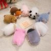 Cute Desktop Animal Plush Toys Cartoon Panda Elephant Penguin Piggy Capybara Doll Soft Cozy Lying Prone Pets Office Companion