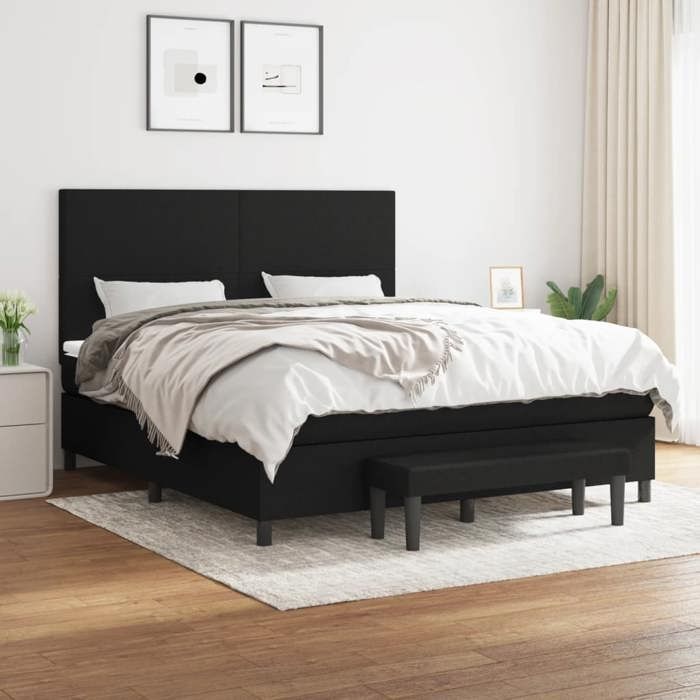 VidaXL Bed Slatted Base with Mattress, Upholstered Bed, Double Bed, Adult Bedroom Interior Bed, Modern, 3136455