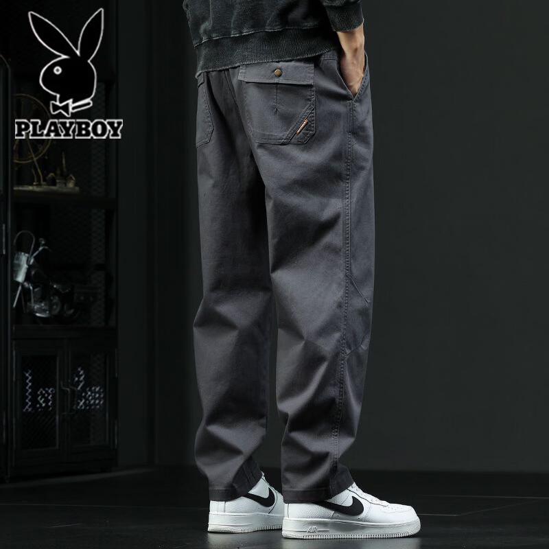 Playboy Men s Retro Loose Fit Straight-Leg Casual Pants M