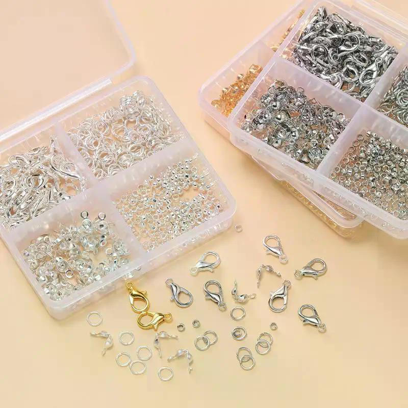 500Pcs Jewelry Making Kit Lobster Clasps & Jump Rings With Box For DIY Chain Necklace Bracelet Anklet Supplies Connectors