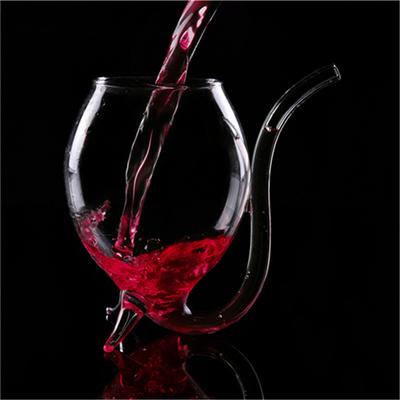 Creativo 300ML 2 Pezzi Bicchiere da Vino Rosso Diavolo Tazza Trasparente con Cannuccia Incorporata Tazza per Acqua per Casa Bar