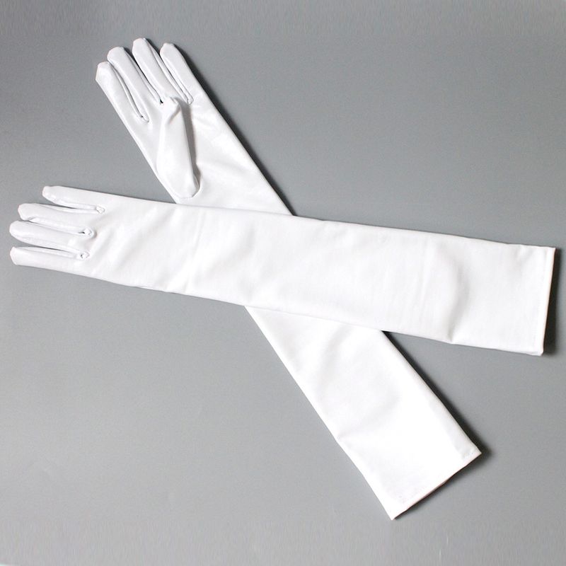 

Кос Готические Перчатки Лолита Вечеринка Матовые Лолита White(Patent Leather Gloves) One size