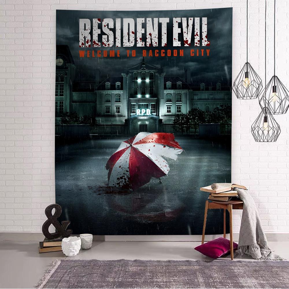 Canvas Painting Game RRESIDENT EVIL Chart Tapestry Art Science Fiction Room Home Decor Cheap Hippie Wall Hanging