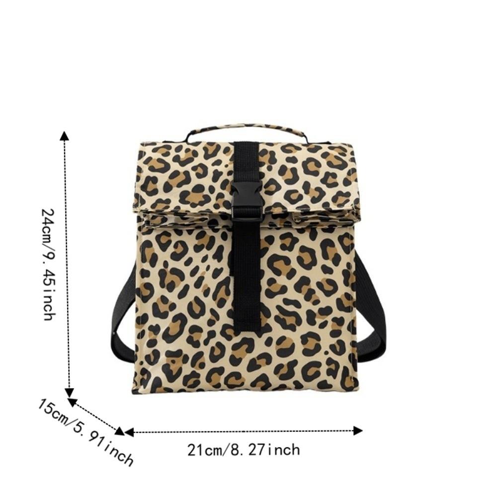 Flip Top Leopard Print Insulated Lunch Bag Leakproof Thermal Cooler Bag Thermal Lunch Box Work