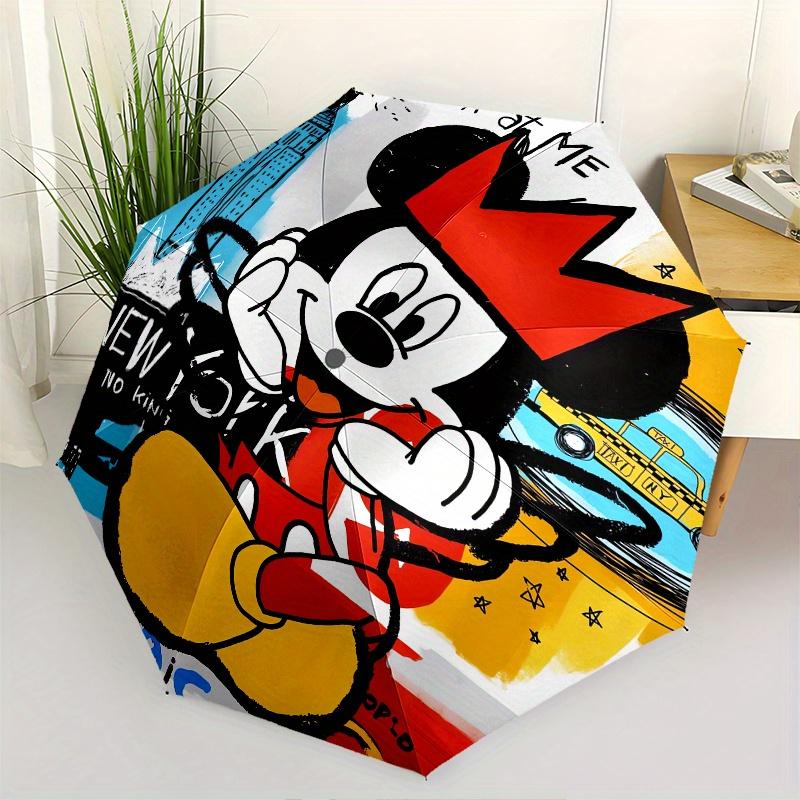 

Mickey Mouse,New York Themed Automatic Opening and Closing Folding Umbrella, Reinforced 8 Ribs, Compact Travel Design, Fashionable Folding U