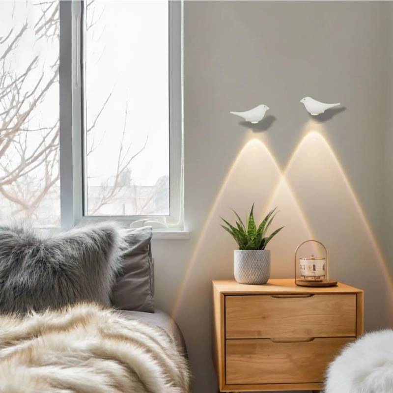Small Bird Wall Light With Rechargeable Led Sensor For Kids Bedroom Decor