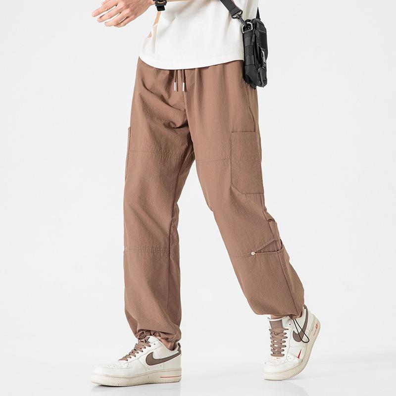 Summer New Retro Overalls Loose Wide-leg Casual Straight Trousers Trendy Pants Men's Senior Sense