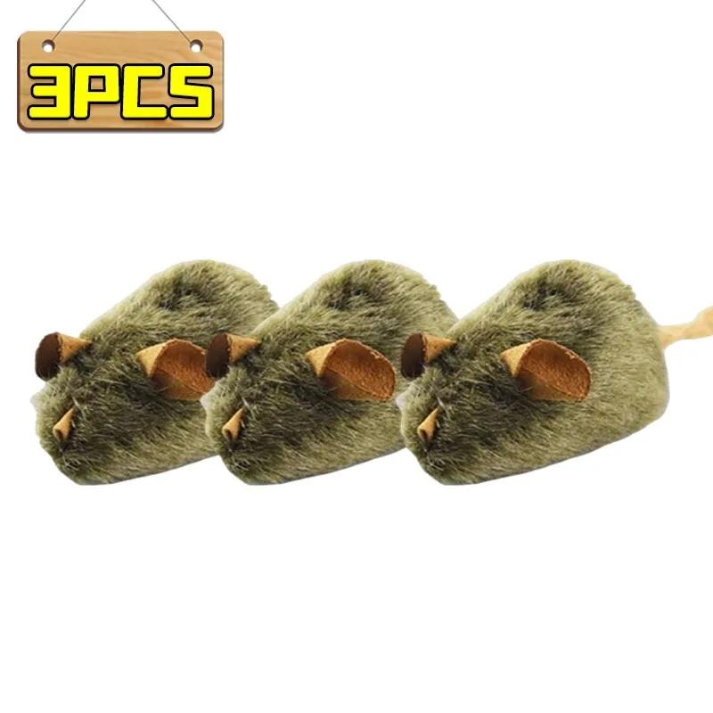 1/5 Stuks Interactief Muis Pluche Kat Kauwspeelgoed Piepend Imitatie Muis Bijtbestendig Kittenspeelgoed Interactief Pluche Kat Speelgoed Benodigdheden