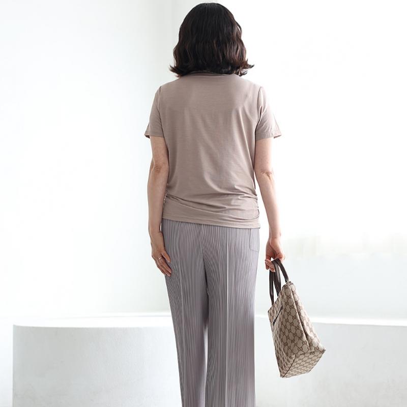 Shiz Madam Cooling Half Polo Shirring Tee T57538