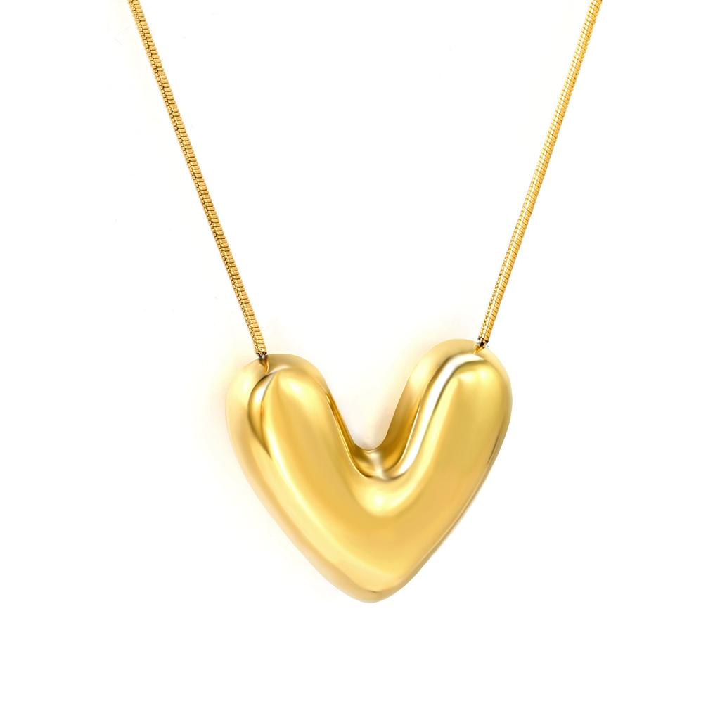 Einfache und Elegante Gold Herz Anhänger Halskette Minimalistische Schlüsselbein Kette Trendiger Ins Schmuck