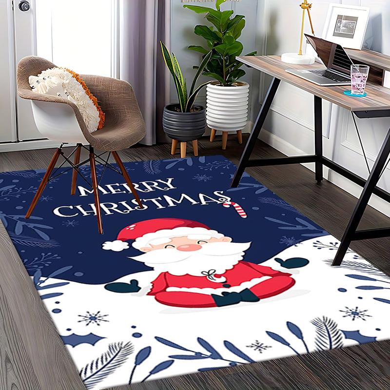 Christmas Santa Claus Chair Mat - Non-Slip Carpet for Office, Home Decor, Living Room, Bedroom, Game Room & Dormitory - Anime Cartoon Design Holiday G