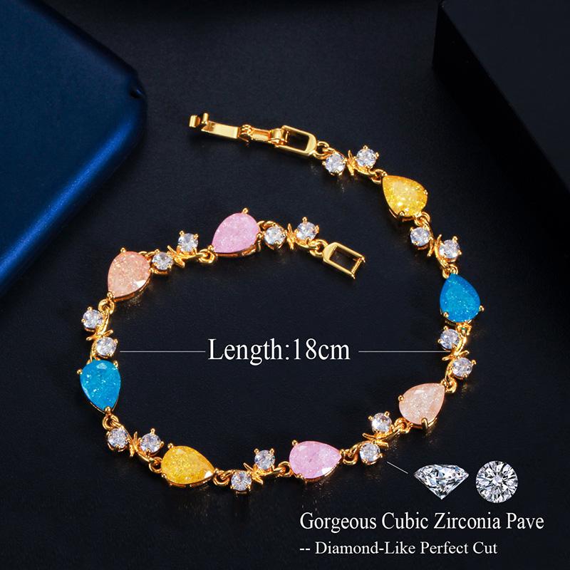 WWJ Einzigartige mehrfarbige Tennisarmbänder mit gebrochenem Eis-Zirkonia