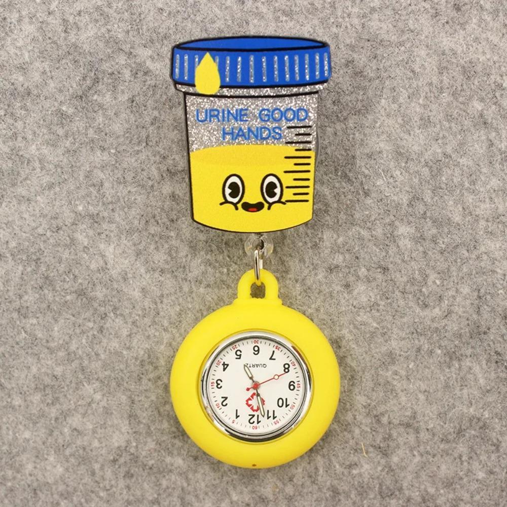 Cartoon Retractable Watch Brooch PVC Doctor Badge Reel Creativity Nurse Pocket Watches  Gift