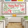 Self-Adhesive Border Decorative Sticker Christmas Tree Snowman Poster Border Stickers Penguin Paper Chalkboard Board Border