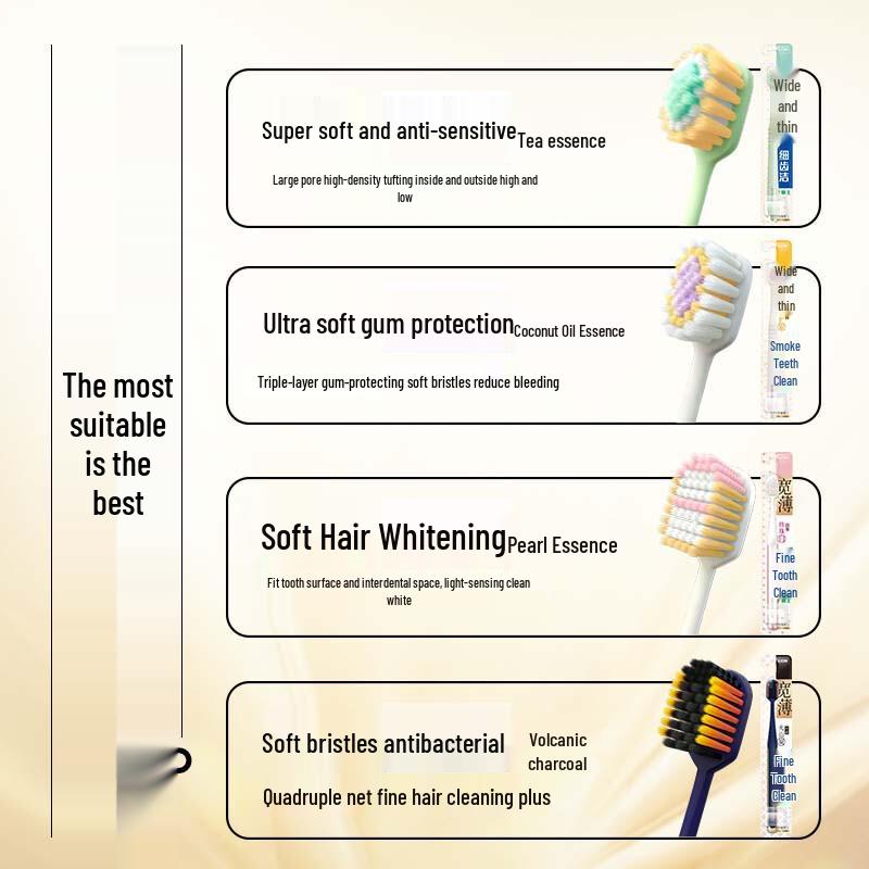 Lion Fine Tooth Clean Pearl White Wide Head Toothbrush 2-Pack