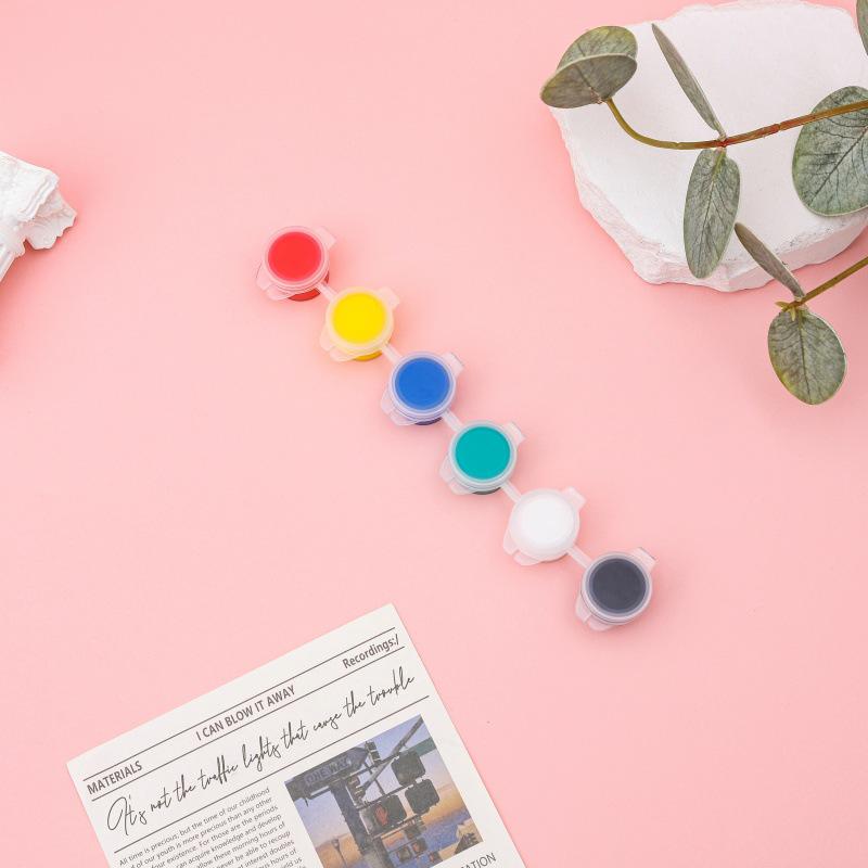 12-Color Acrylic Paint Strips with Plaster Doll for Kids DIY Graffiti, 3ml Each