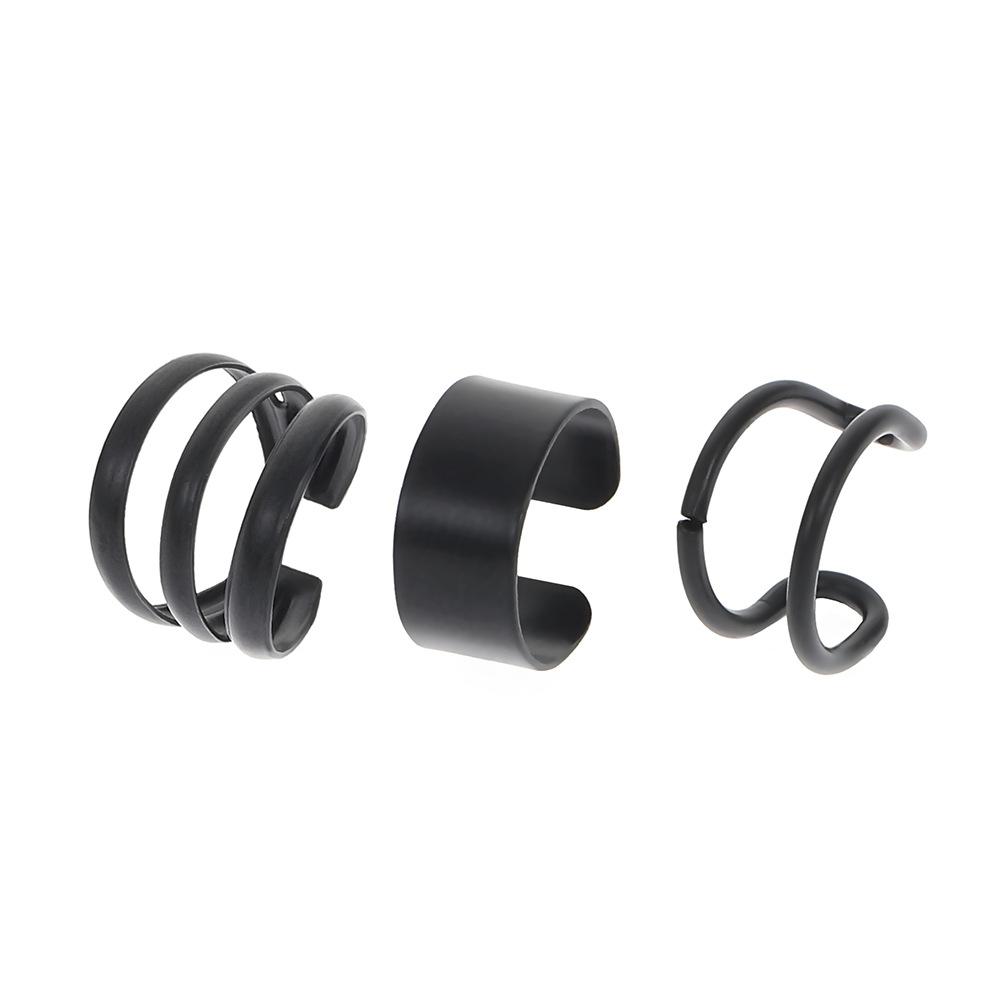 Three Styles Minimalist Plain Cuff Ear Cuff Set No Piercing Clip on Ear Wrap Ornaments for Women Punk Stackable Fashion Ear Accessories