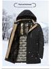 Men's Winter Plus Size Graphene Padded Cotton Hooded Jacket for Middle-Aged & Elderly