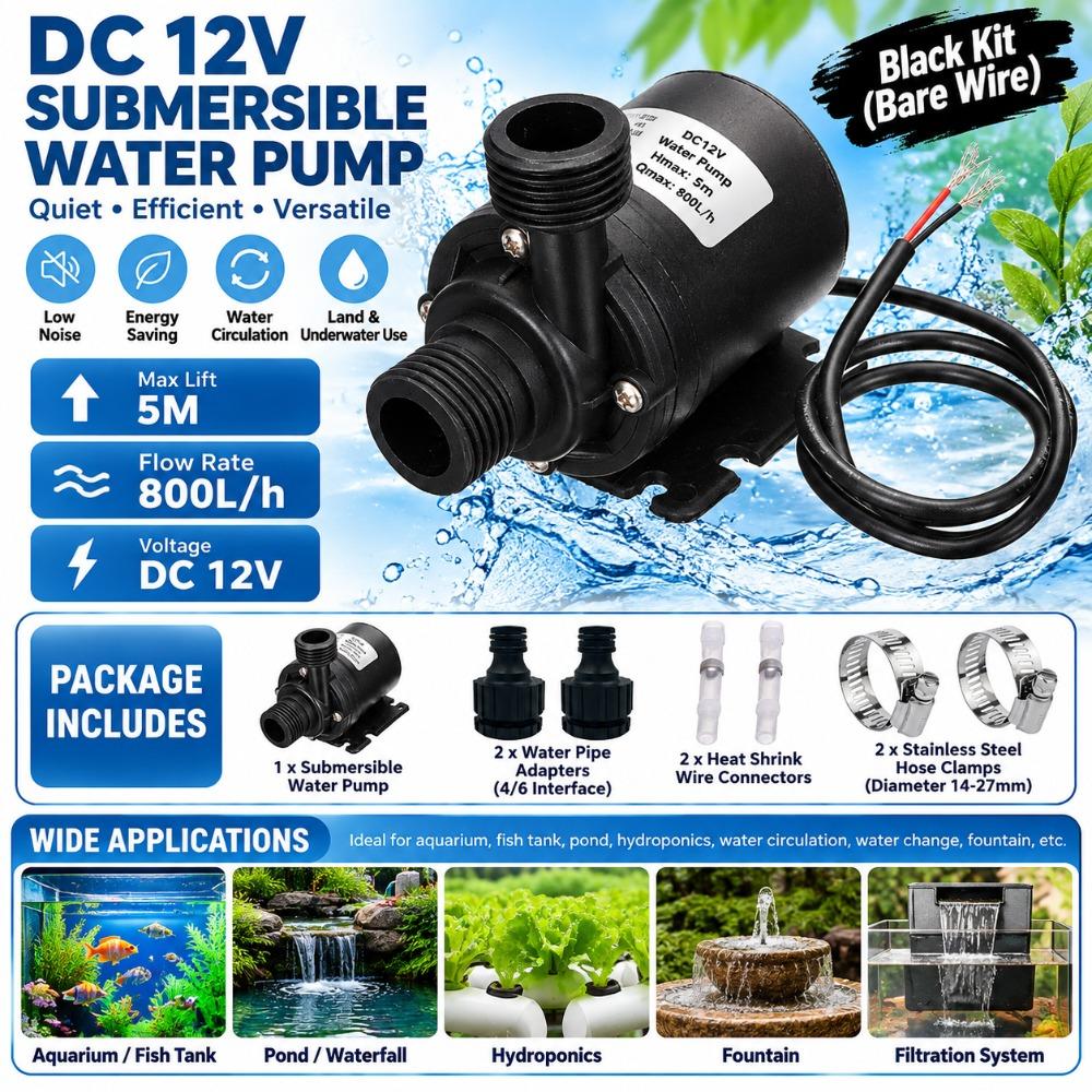 Low Noise Submersible Water Pump Black Aquarium Water Pump For Fish Tank
