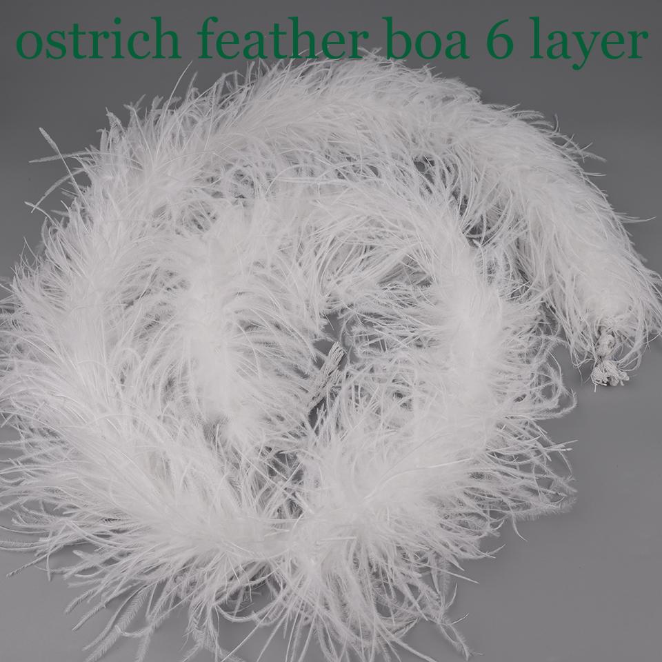 Fluffy Feather Trim For Clothes, Ostrich Feathers, Fluffy Boa, Shawl, Wedding Dress Decor, 2M Thick, 6 Layers