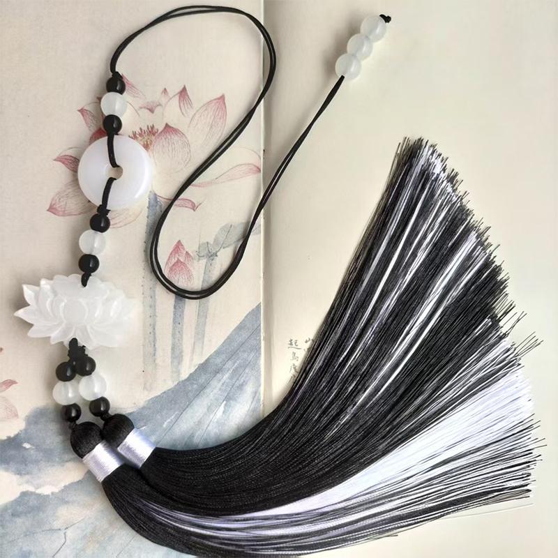Double Color Chinese Lotus Peace Buckle Tassel Fringe Trim Beaded Edge for Clothing Sewing Home Textile Decor Accessories