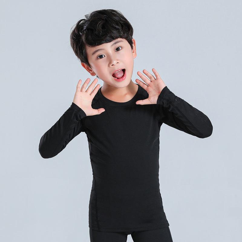 Kids' Summer Sports Compression Set: Quick-Dry Basketball & Football Training Suit, Breathable Fitness Wear for Morning Runs.