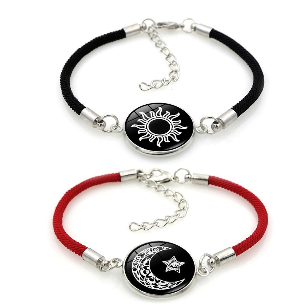 Sun Moon Lovers Glow In The Dark Braided Bracelet Couple Matching Bracelets For Students Valentine's Day Gift