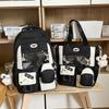 Schoolbag new Japanese ins fresh and sweet contrasting colors splicing bar pain bag girl junior high school students large capacity backpack