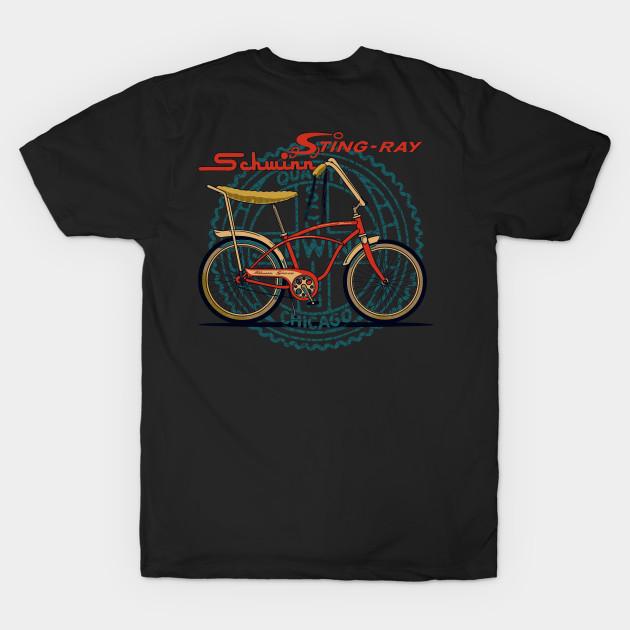 Men Black Print T-shirt Schwinn Stingray Vintage Bicycle Tribute No-Cut Transfer Paper Print Cotton Tshirt L чёрный