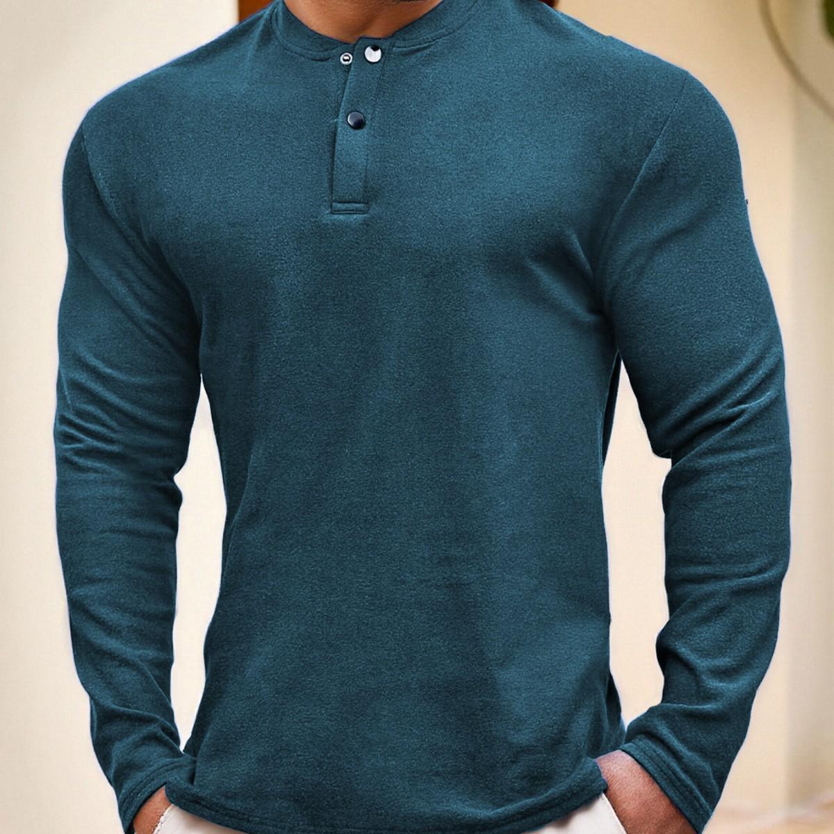 

2026 New Autumn and Winter Long-sleeved Solid Color Outdoor Sports and Leisure German Velvet Long-sleeved Tops for Men XXXL зелений