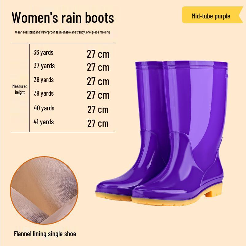 Damen Rutschfeste High-Top Regenstiefel - Warm, Gummi und Wasserdicht für Küche und Arbeit
