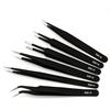 1.5mm Thick Stainless Steel Precision Tweezers with Bent Tip for Hair Plucking and Eyelash Curling