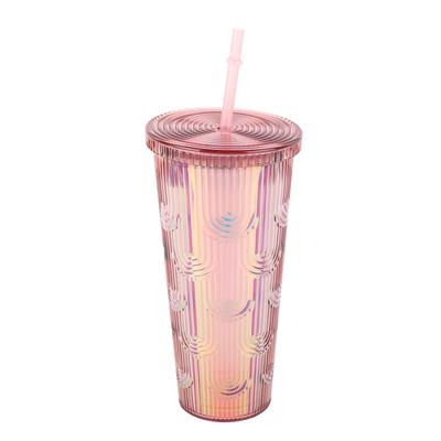 Insulated Travel Tumblers Large Capacity Leakproof Reusable Modern Insulated Double Wall Straw Cup