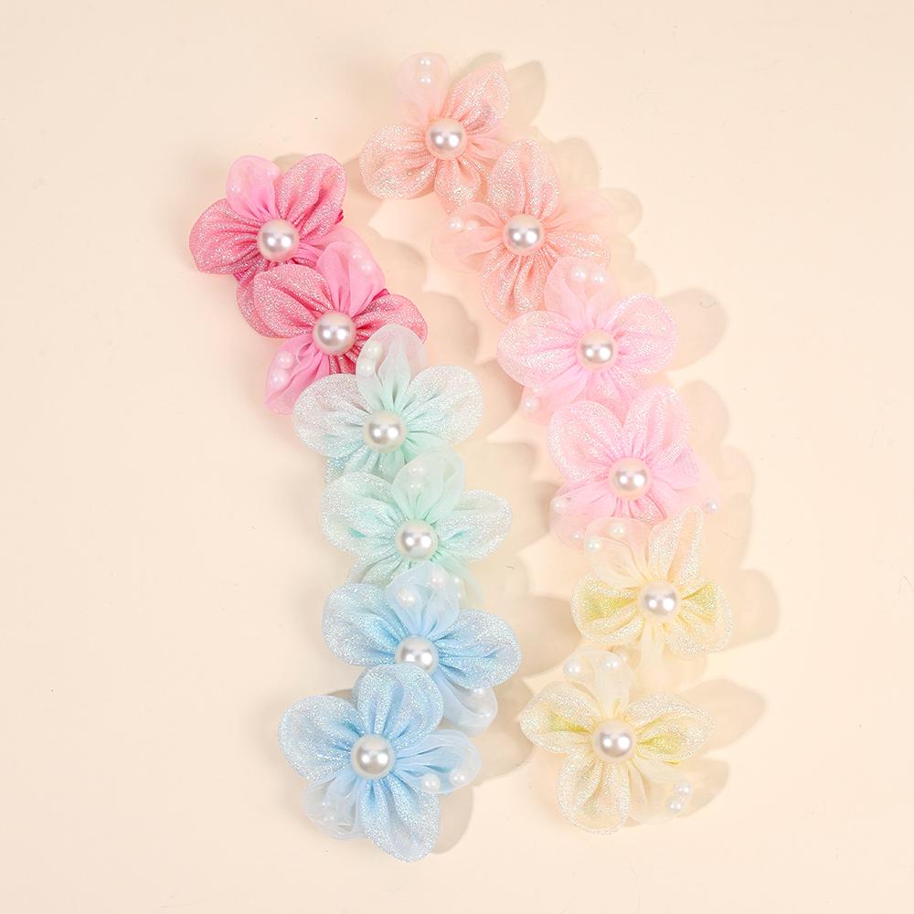 

12 шт. Оригинальные заколки для волос в виде цветка, милые заколки для волос с жемчугом и сверкающими стразами для девочек, детский головной убор, аксессуары для волос