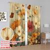 2pcs,2D Plane Printing Curtain Popular Butterfly Blooms Polyester Easy Install (without Rod) Holiday Ldeal for Living Room,