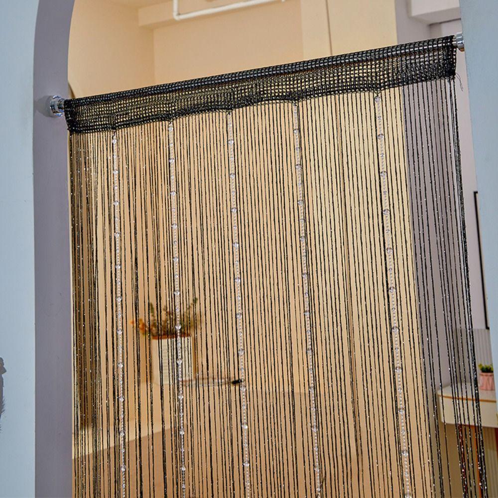 Room Divider Crystal Beads String Curtain Solid Color Tassel Window Curtain  Home Decor