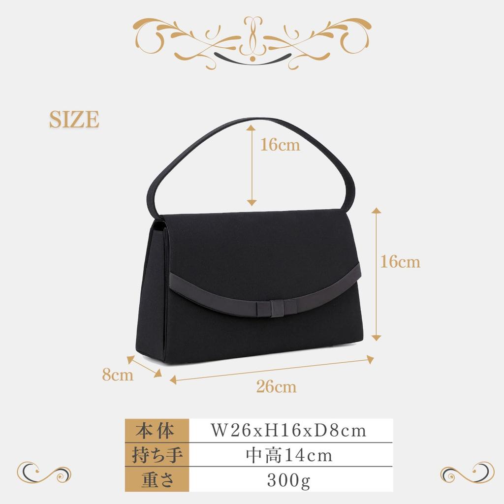 PAOIXEEL Women's Formal Bag, Black, Perfect for Weddings, Entrance Ceremonies, and Funerals, Lightweight and Large Capacity