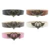 All Matching PU Belt for Women Girl with Love Heart Wing Buckle Popular Waist Belt Adjustable Waistband for Dress Pants