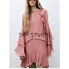 Fall New Women's Clothing French Style Loose Design Series Lead Bell Sleeve Ruffles Dress 17094446