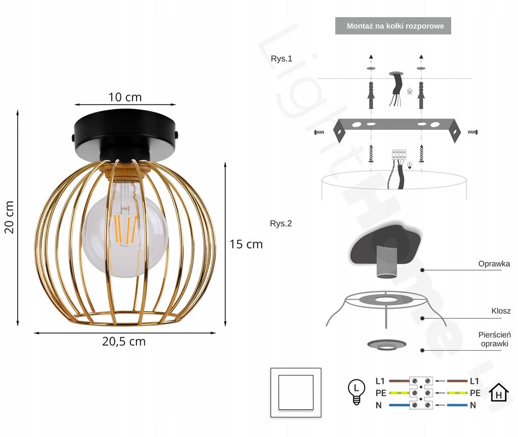 MODERN CEILING LAMP GOLDEN WIRE LAMP LED