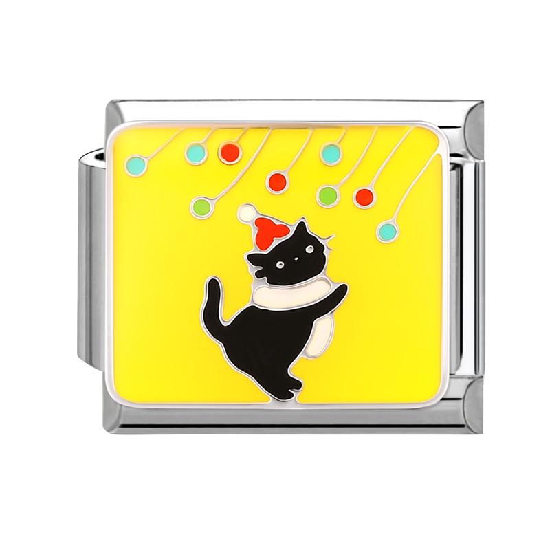Fashion Colorful Y2K Animal Series Cat Dog Italian Charm Beads Fit 9MM Stainless Steel Bracelets Gifts Women Jewelry DIY Making