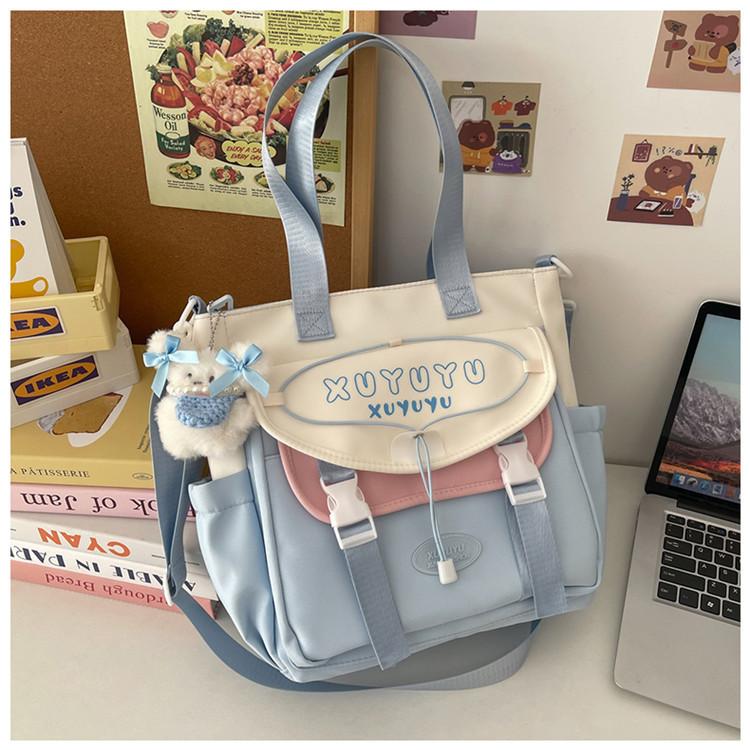 School Bag High Value College Style Messenger Bag Female Students Class Leisure Bag Large Capacity Portable Tutoring Bag Bag