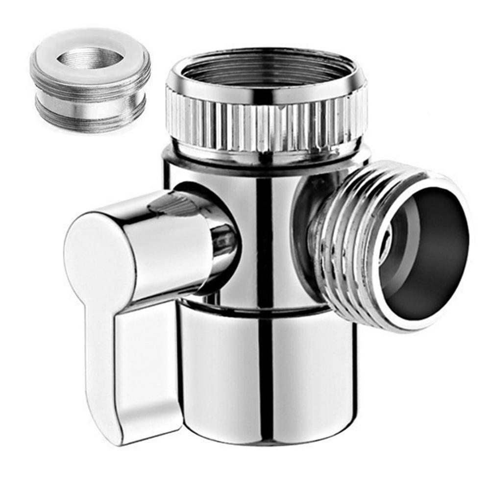 

Shower Diverter Valve 3 Way Kitchen Tap Diverter Brass Sink Faucet Splitter M22 X M24 Adapter Replacement Part for Bathroom Bath