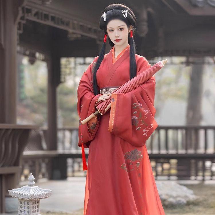 Chinese Spring And Autumn And Warring States Period Style Hanfu, Ma Shan Chu Tomb Restoration Tailed Women's Set