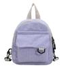 Retro Velvet Solid Color Japanese Style Women's Backpack Simple Student Bookbag Ladies Shoulder Bag