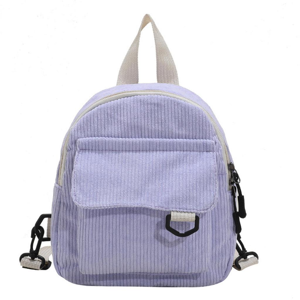 Retro Velvet Solid Color Japanese Style Women's Backpack Simple Student Bookbag Ladies Shoulder Bag