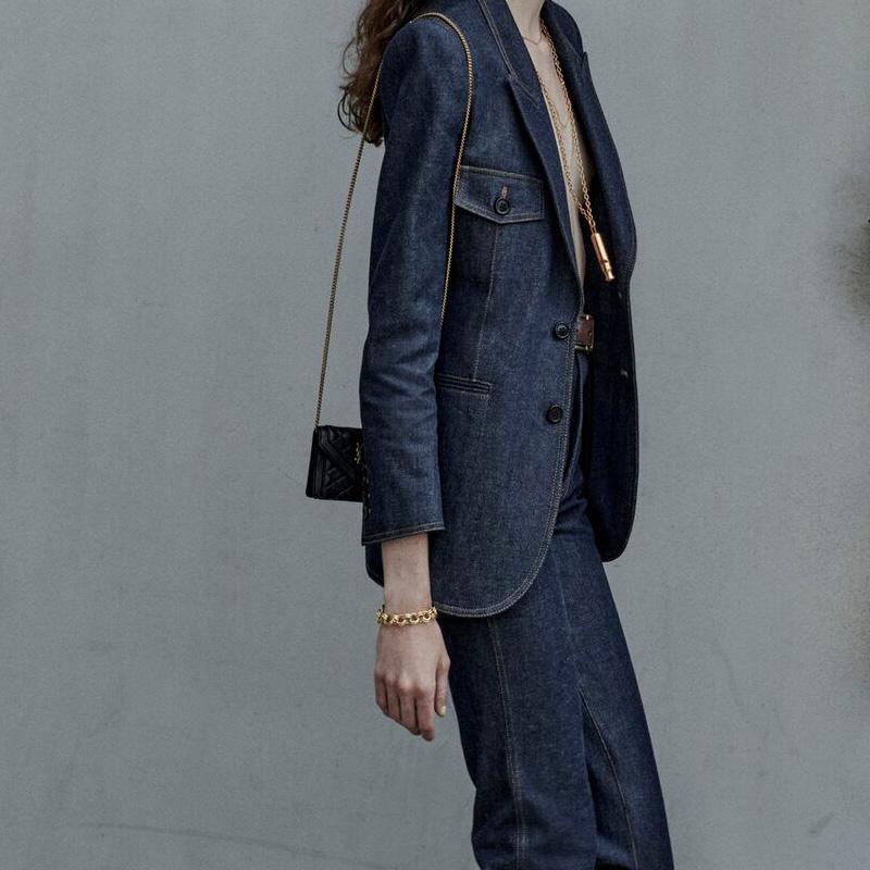 Saint Laurent YSL Gaby Gold Logo Quilted Lambskin Chain Crossbody Shoulder Bag Women bags Black 685612-1EL07-1000