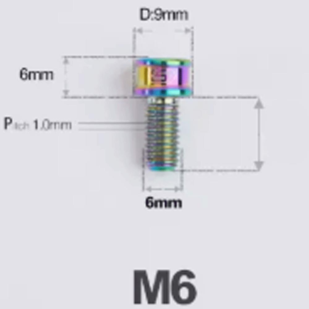 Mutliple Color M6 P1mm 10/12/14/16/18/20/25mm TC4 GR5 Titanium Alloy Screw Bolt Cap Head 5mm Hex Allen Socket Bike