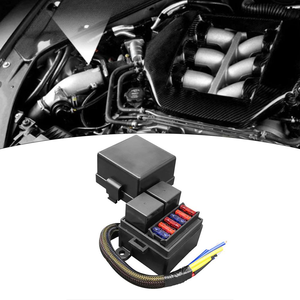Pre-Wired Fuse Relay Box 2/3/4/6 Way 4-Pin 40A Relay Block Kit For Cars Truck Marine Boat Interior Parts
